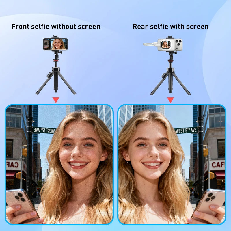 Phone Vlog Selfie Monitor Screen Phone Holder Clip Mount Rear Camera Selfies Vlogging Live Selfie Screen Compatible FOR iPhone