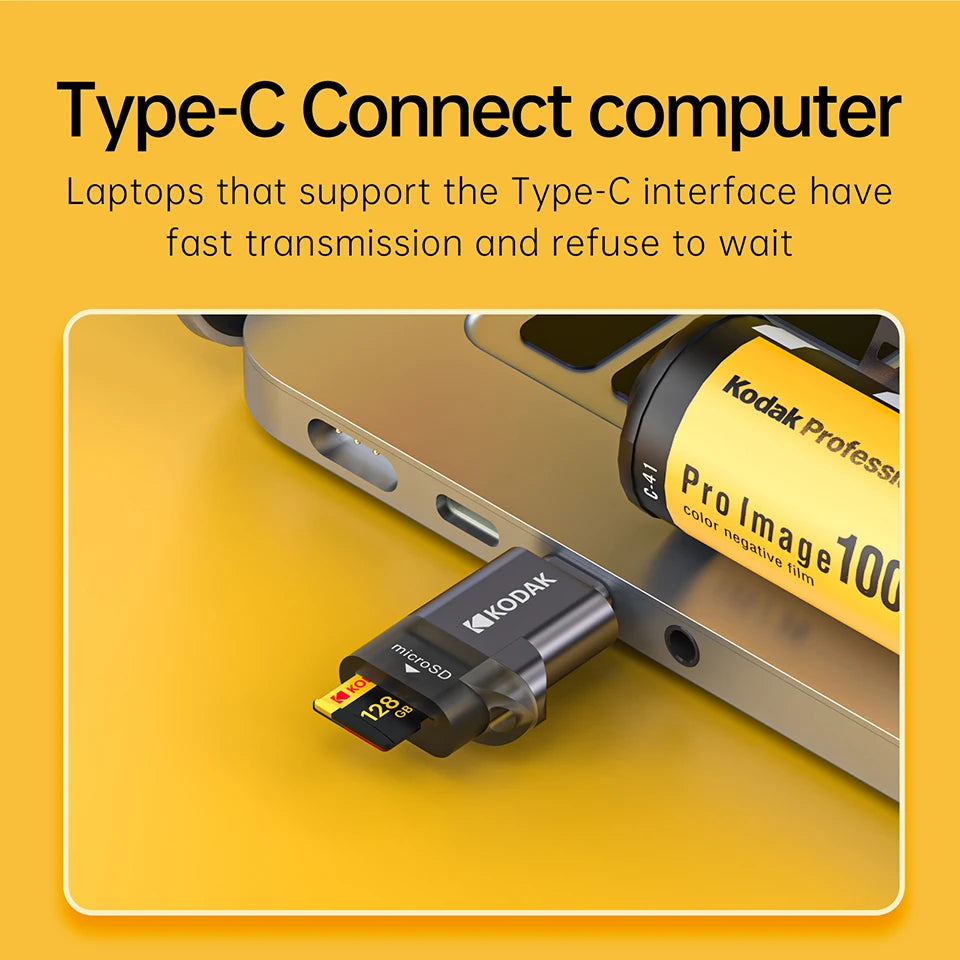 Kodak Type-C Micro SD Card Reader TF Memory Card High-speed Transmission Adapter