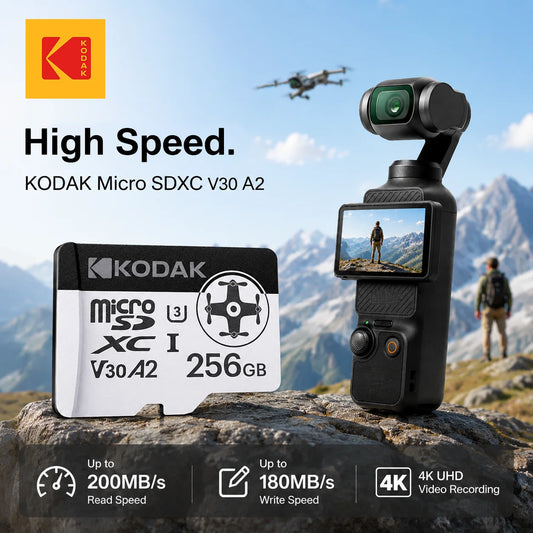 Kodak A2 Micro SD Card for Action Cameras 8K Up to 200MB/s Memory Card for DJI Pocket4 Pocket3 Action 5 Nano GoPro Insta360 X5