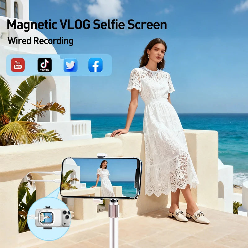 Phone Vlog Selfie Monitor Screen Phone Holder Clip Mount Rear Camera Selfies Vlogging Live Selfie Screen Compatible FOR iPhone