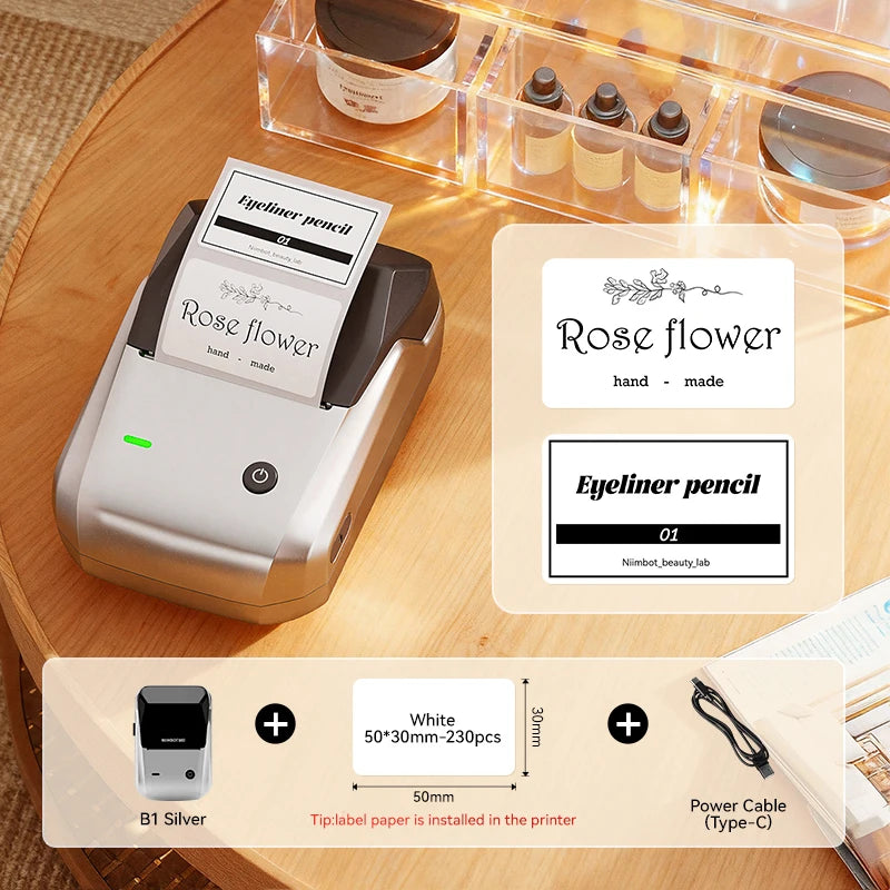 NIIMBOT B21/B1 Portable Thermal Printer 1500mAh Wireless Sticker Printer With Self-adhesive Labels For Barcode Clothing Jewelry