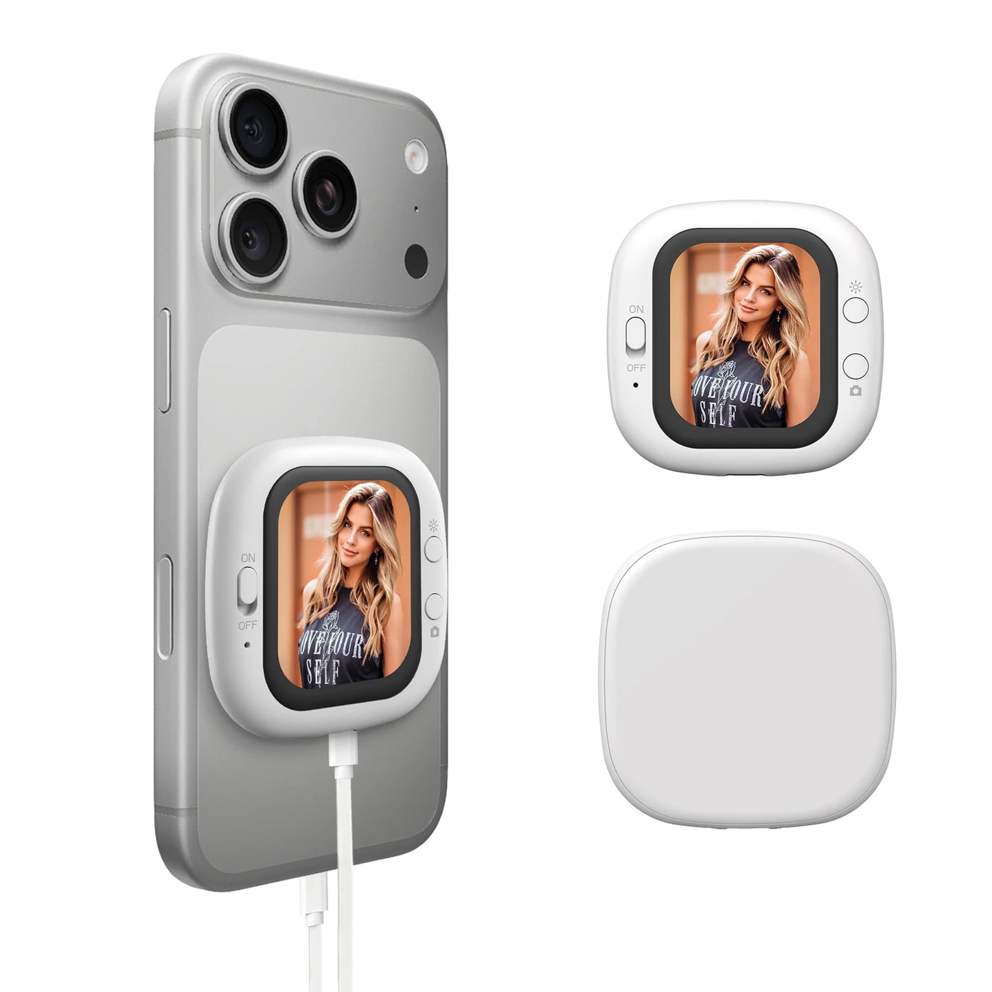 Phone Vlog Selfie Monitor Screen Phone Holder Clip Mount Rear Camera Selfies Vlogging Live Selfie Screen Compatible FOR iPhone