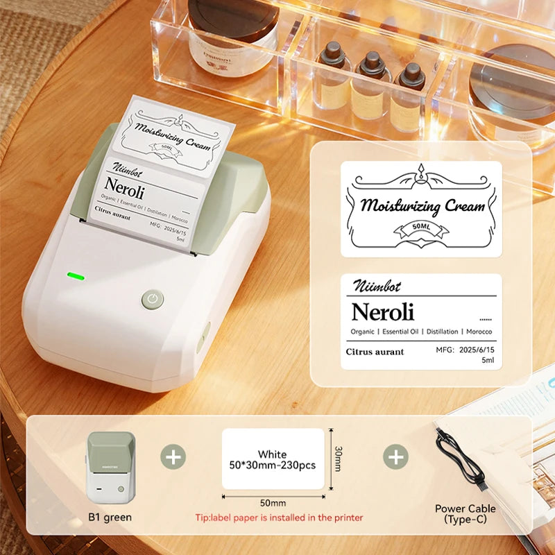 NIIMBOT B21/B1 Portable Thermal Printer 1500mAh Wireless Sticker Printer With Self-adhesive Labels For Barcode Clothing Jewelry